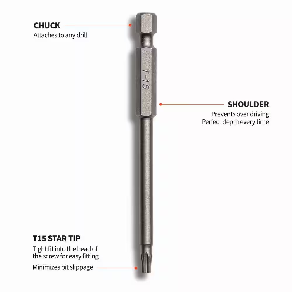 3 In. T15 Star Drive Steel Driver Bits (2-Pack) gallery