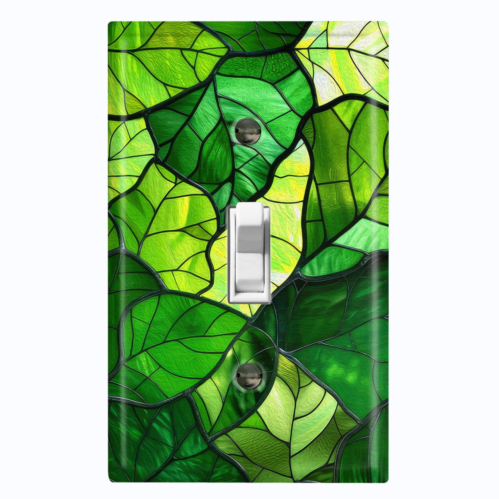 Metal Light Switch Outlet Cover Wall Plate Leaves Stained Glass PRINT GSS176 gallery
