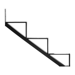 3-Steps Steel Stair Stringer Black 7-1/2 In. X 10-1/4 In. (Includes 1 Stair Stri