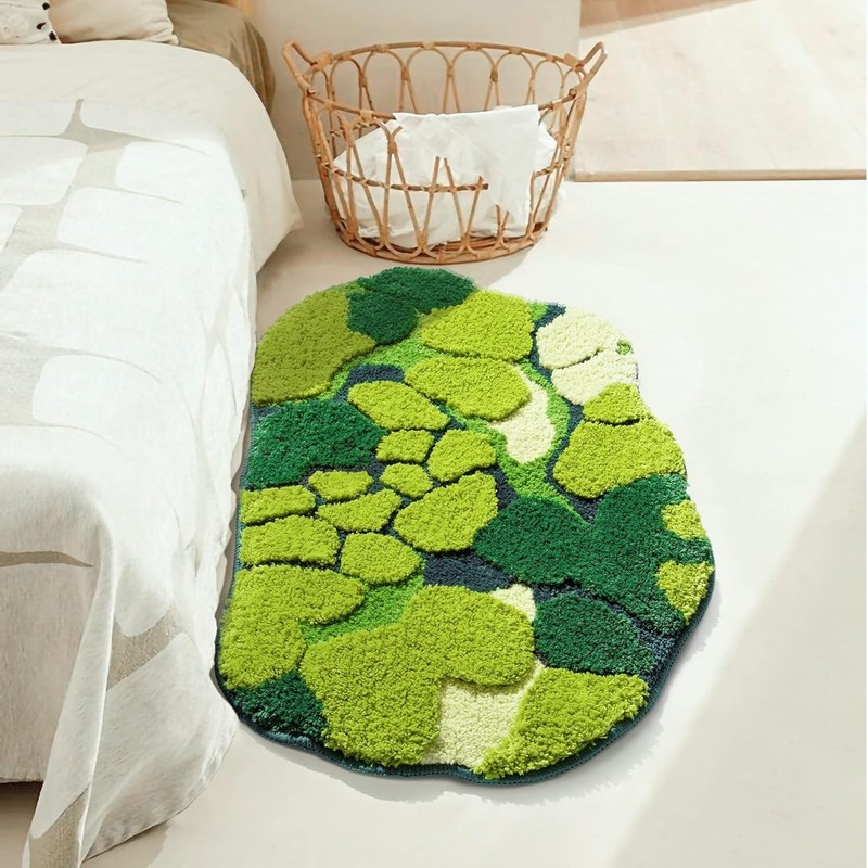 Boho Leaf Bath Mat - Non Slip - Water Absorbent - 32x20 Inch gallery