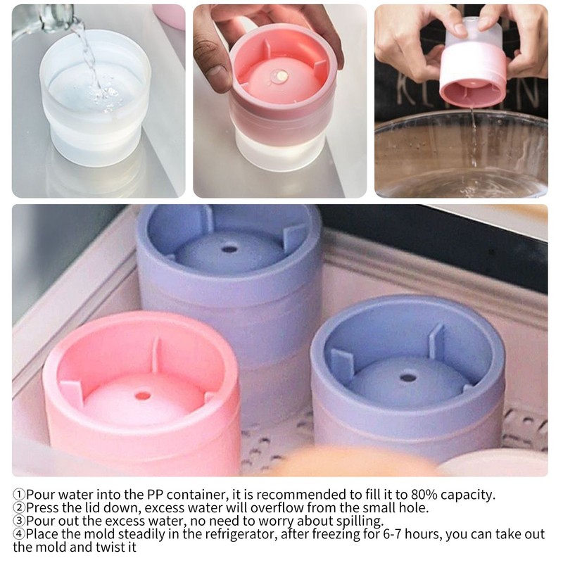6 PCS Slow-Melting Stackable Large Ice Cube Mold Maker For Whisky Beverage gallery