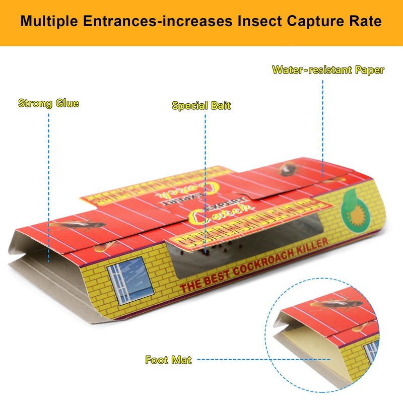 5Pack Non-Toxic Odorless Cockroach Trap Room- Built-In Attractant For Indoor Use gallery