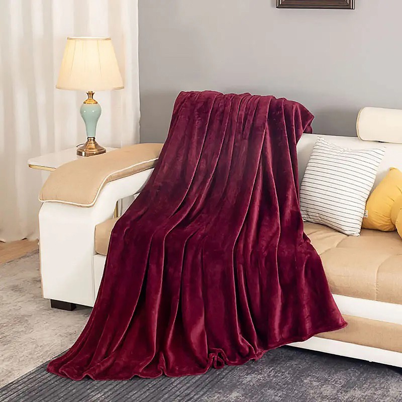 Solid Flannel Throw Plush Cozy Super Soft Bed Blanket: All Sizes Available gallery