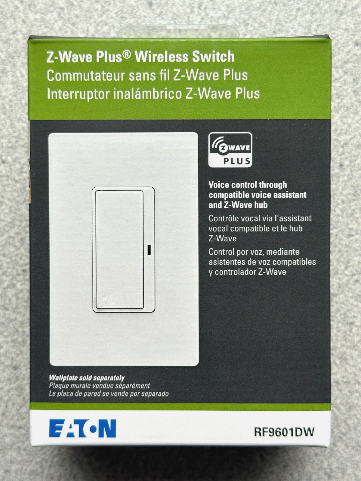 NEW Eaton RF9601DW Z-Wave Plus Wireless WiFi Switch Voice Control 15A 120V White gallery