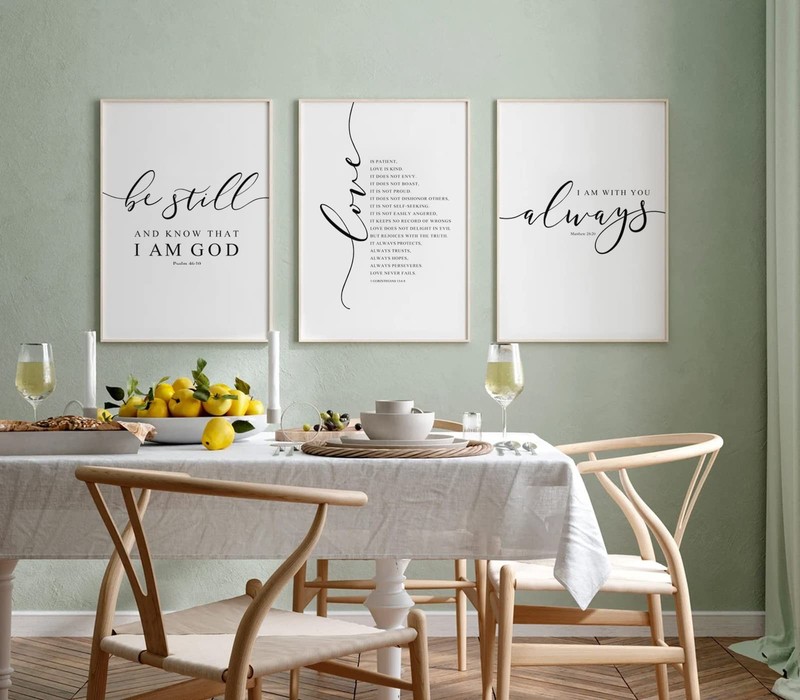 Bible Verse Wall Art Canvas Scripture Christian Inspirational Decor 12x16 Set 3 gallery