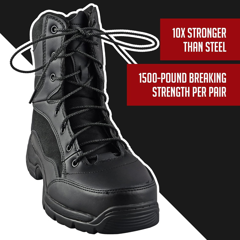 Unbreakable round Bootlaces - Indestructible, Waterproof & Fire Resistant Laces, gallery