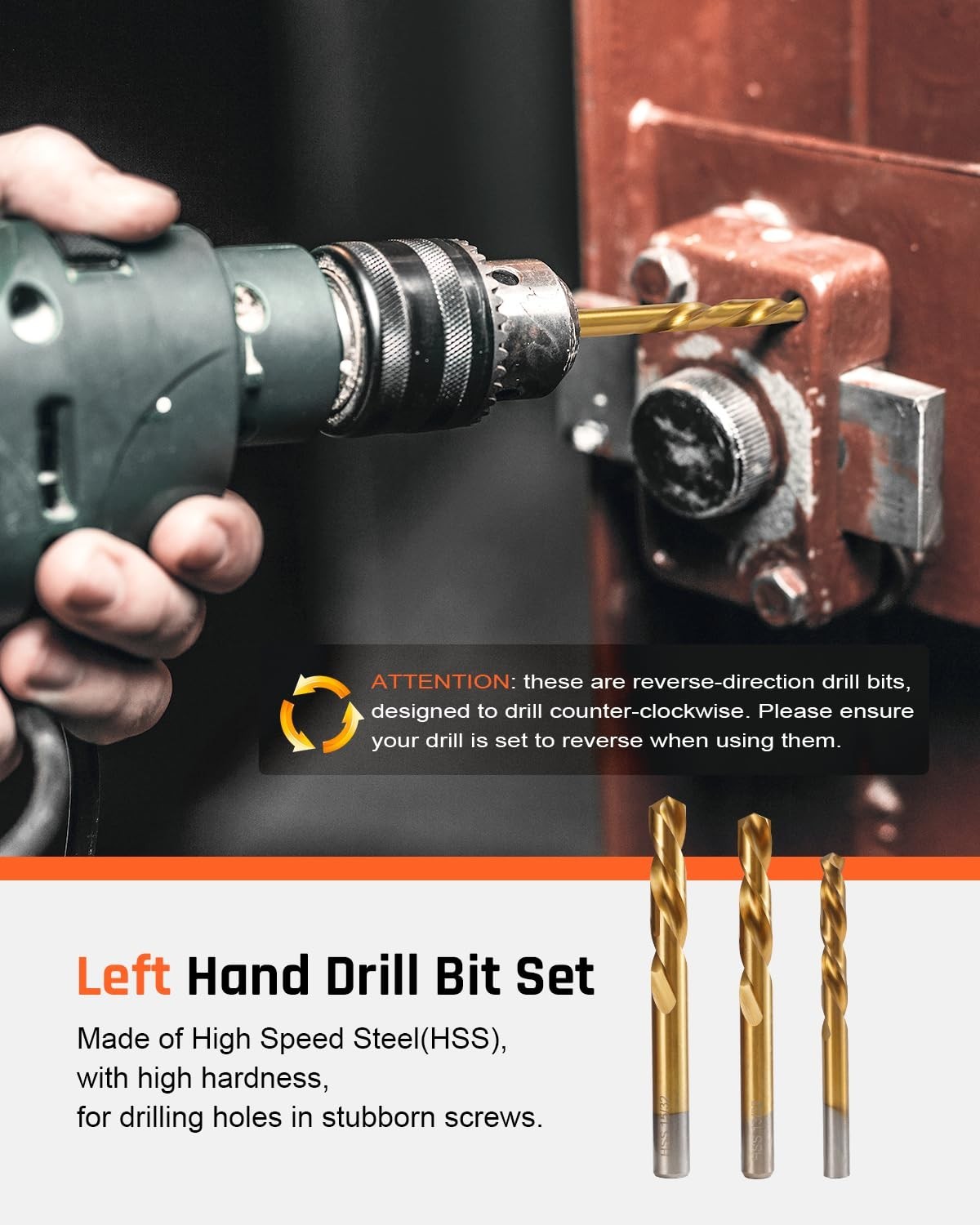 39-Piece Bolt Extractor Kit, Easy Out Screw Extractor Set, Left Hand Drill Bits, gallery