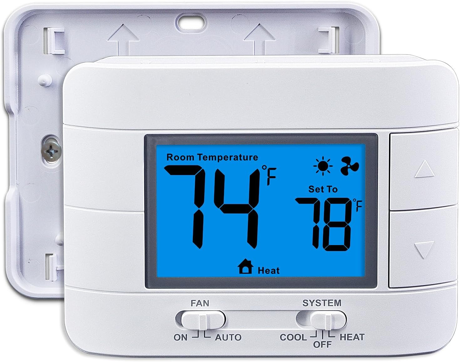 Non-Programmable Thermostats for House, Single-Stage 1 Heat/ 1 Cool, Simple Ther gallery