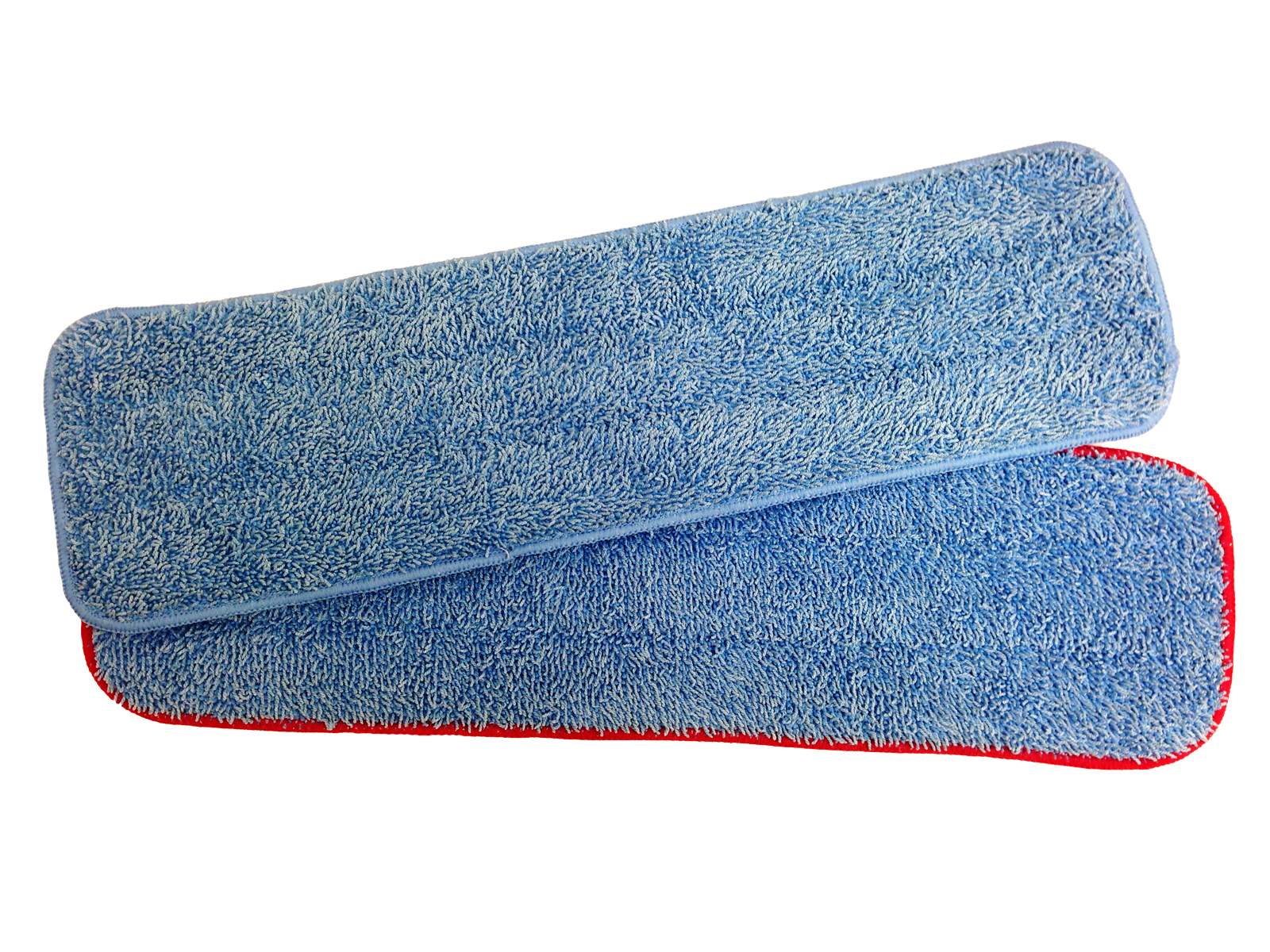 100 Case 18" Looped Microfiber Mop Pads Wet Dry Refill 400GSM (Blue/Red) gallery