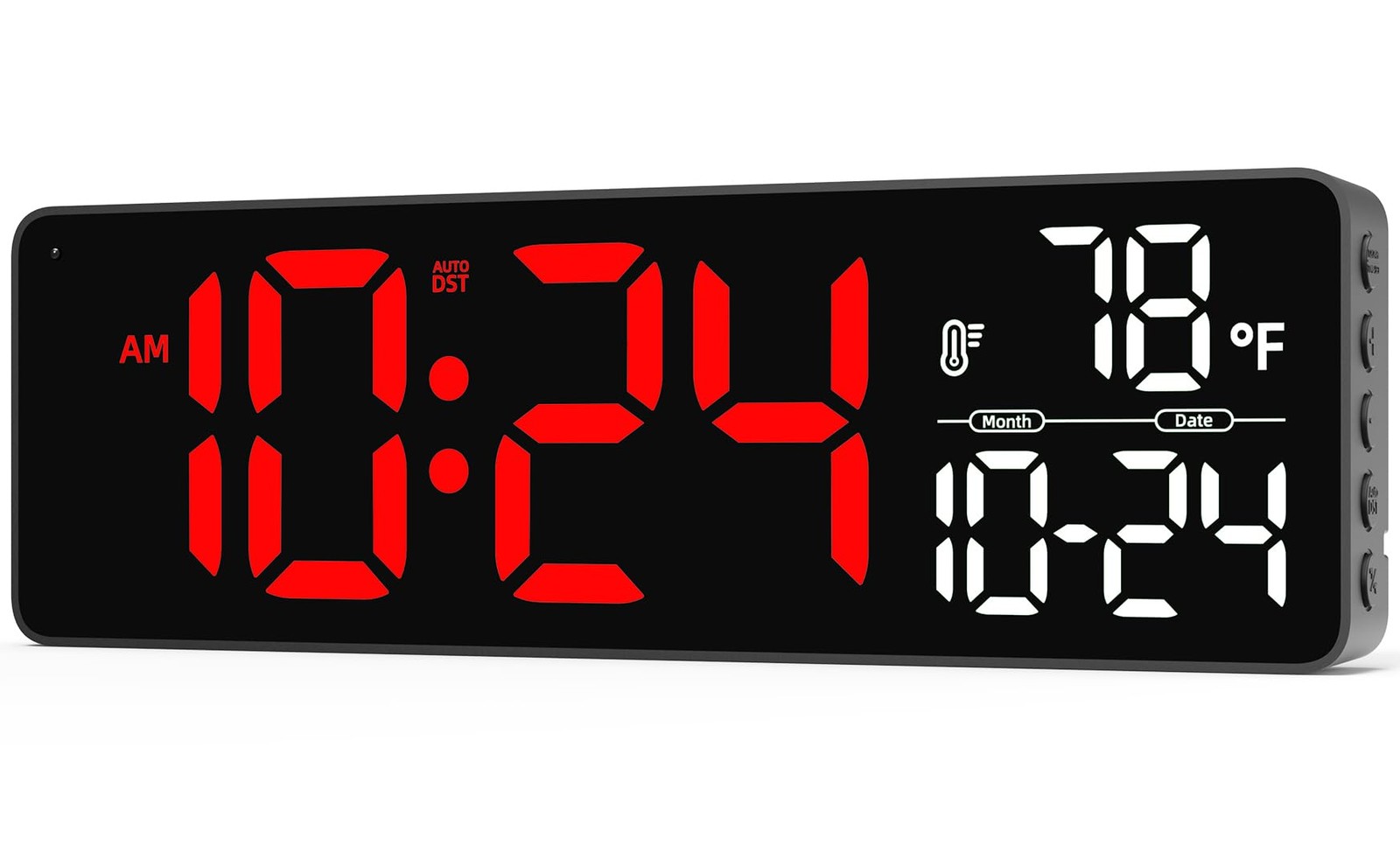Large LED Digital Wall Clock with Date, Temperature, Auto-Brightness, Auto-DS... gallery
