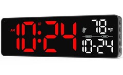 Large LED Digital Wall Clock with Date, Temperature, Auto-Brightness, Auto-DS…