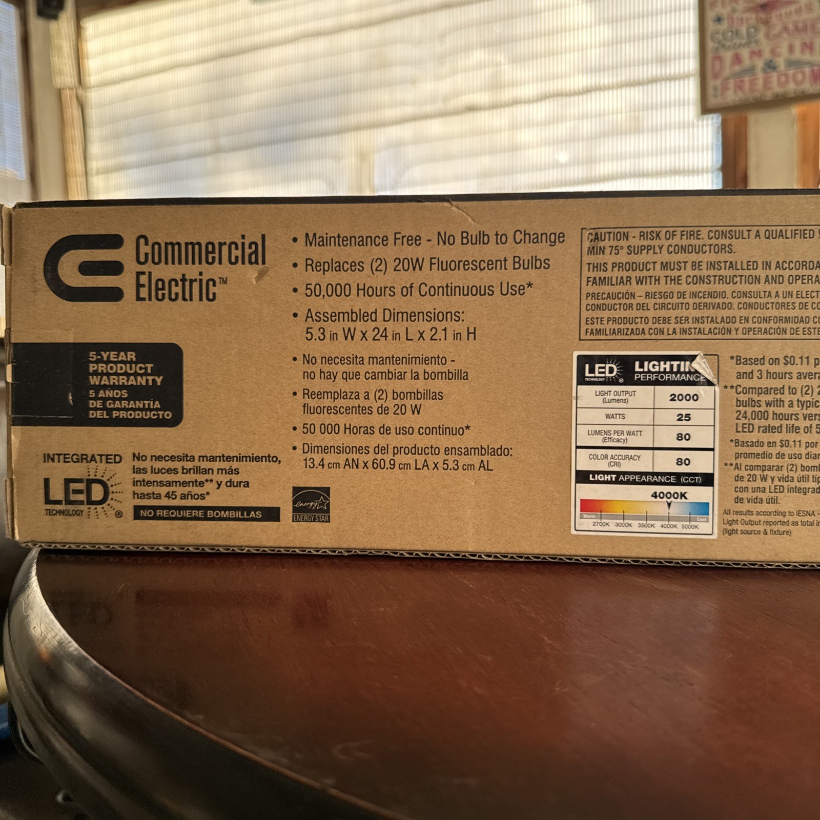 Commercial Electric 2 ft LED Prismatic Wrap Light Bright White 4000K gallery