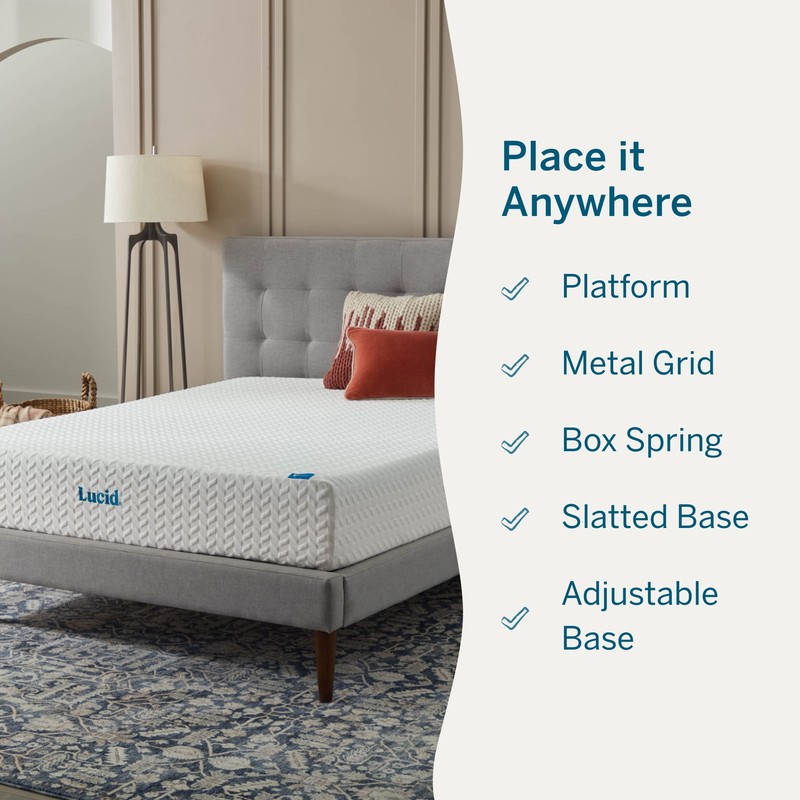 Lucid Refresh 10" Dual-Layer Gel Memory Foam Mattress Firm Cooling Bed in a Box gallery