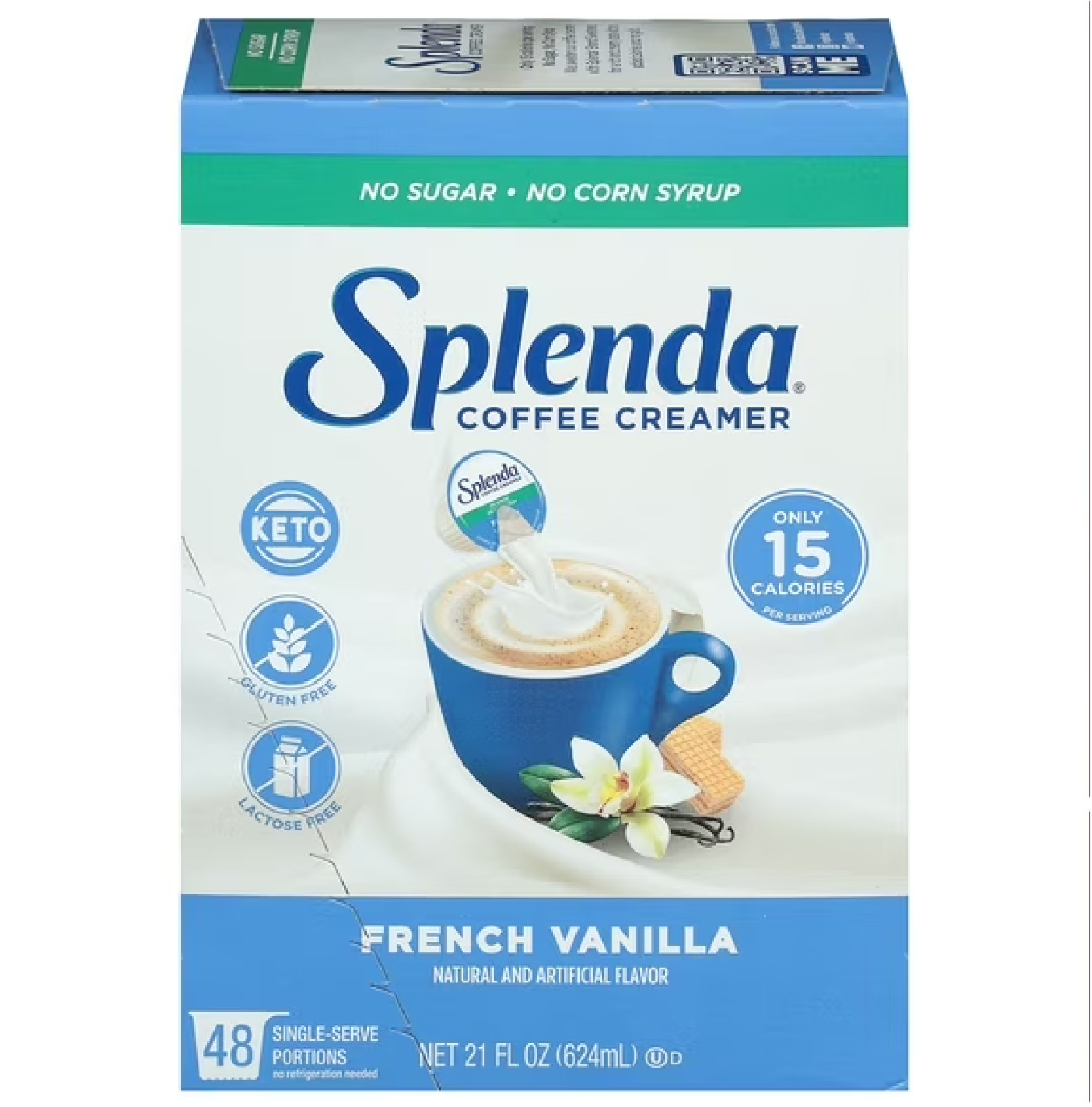 SPLENDA Single Serve Coffee Creamer Cups, Sugar Free French Vanilla, 48 Count gallery
