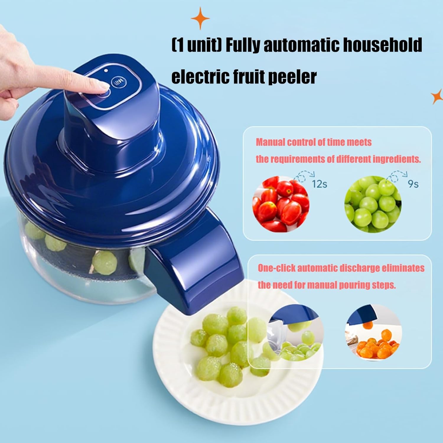 Automatic Fruit Peeler Electric Grape Peeling Machine for Restaurant Picnic Home gallery