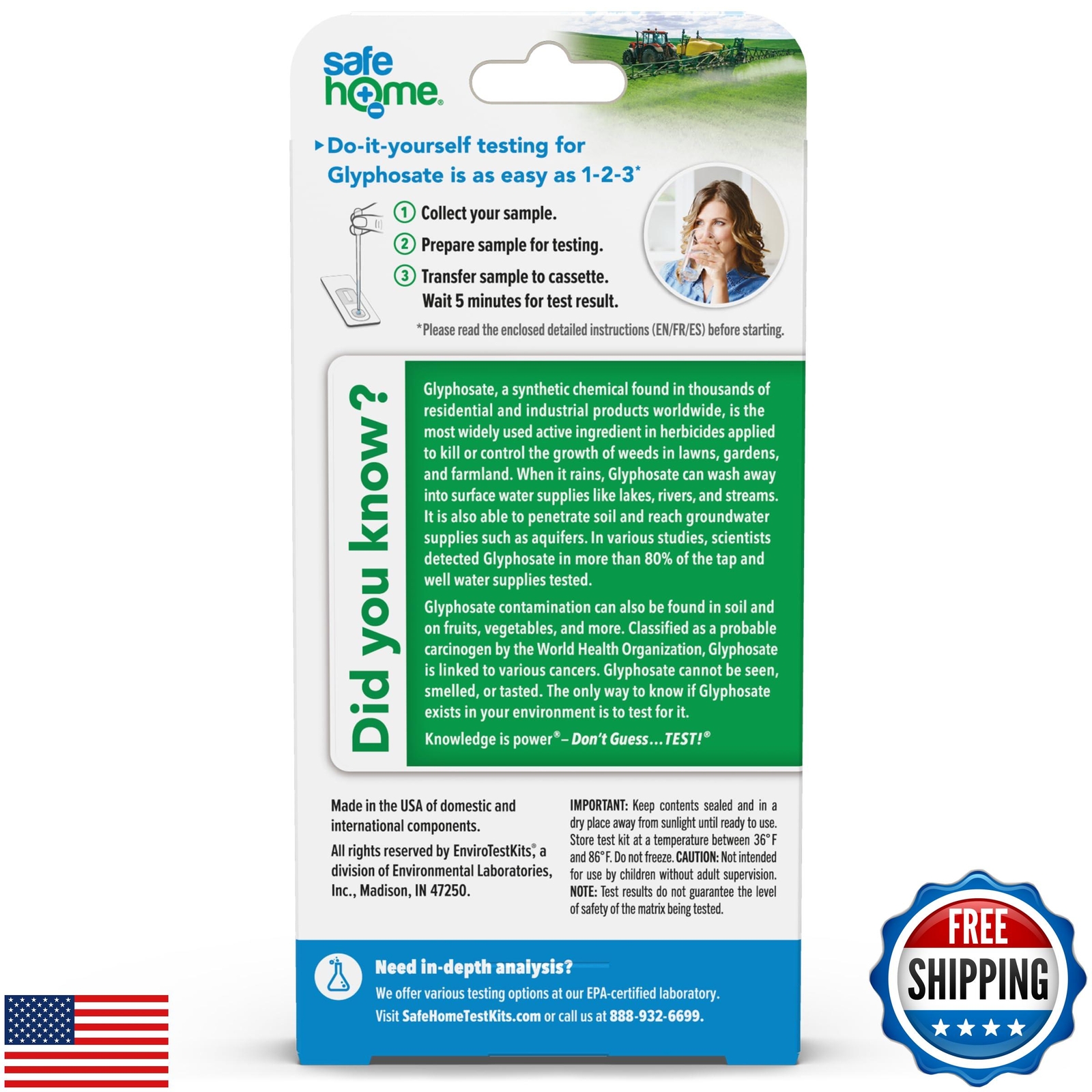 Safe Home® DIY Glyphosate Test Kit – Test for Toxic Herbicide (Glyphosate) in gallery