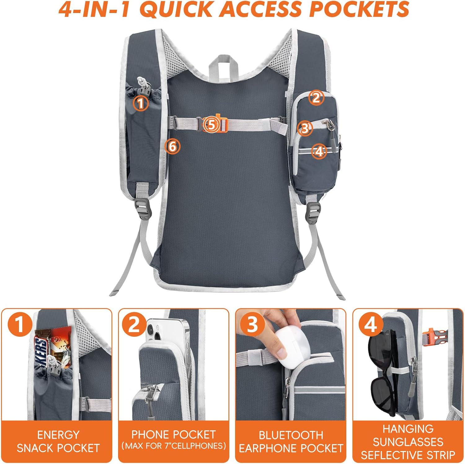 Small Hiking Backpack Expandable 12L-15L, Lightweight Packable Waterproof Daypac 3