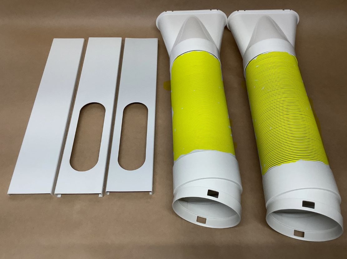 DUAL PORTABLE AIR CONDITIONER AC WINDOW VENT KIT SET without air hoses! gallery