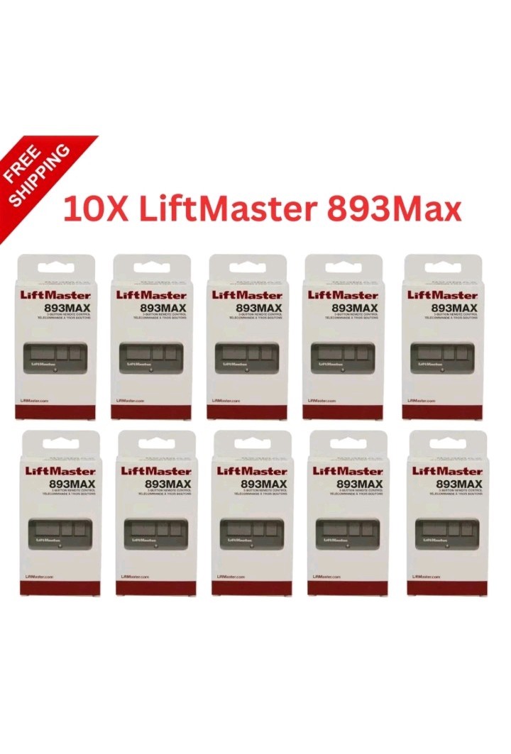 10 PACK LiftMaster 893MAX 3 Button Visor Remote Control Garage Door Opener B gallery