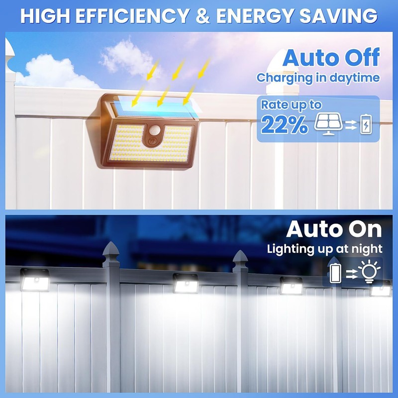 2Pack 149 LED Solar PIR Motion Sensor Wall Lights Outdoor Garden Security Lamp gallery