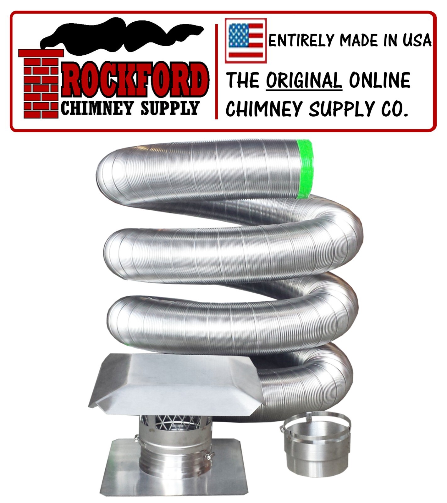 6 in. x 35 ft. Flexible Chimney Liner Insert Kit .006 316 Stainless Steel gallery