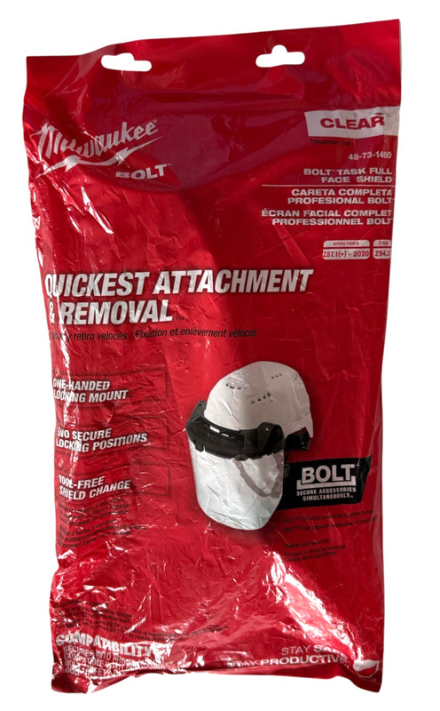 Milwaukee Bolt Task Full Face Shield - Clear Uncoated Lens (48-73-1460) gallery