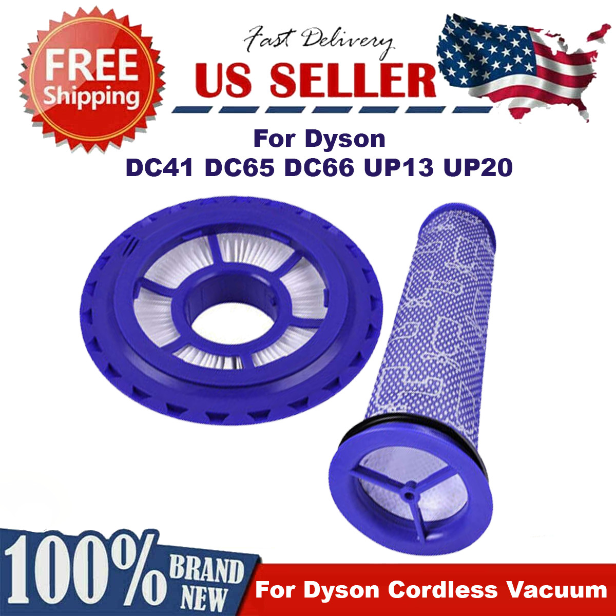 Pre & Post HEPA Motor Filter For Dyson DC41 DC65 DC66 UP13 UP20 Ball Animal 2 gallery
