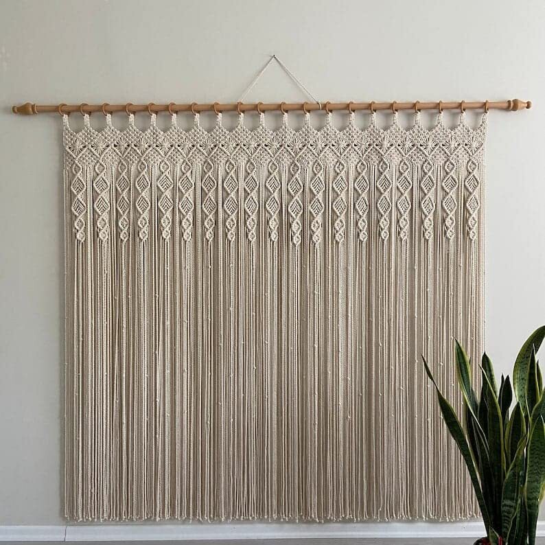 Macrame Bohemian Décor, Wall Hanging, Wall Décor, Macramé Curtain gallery
