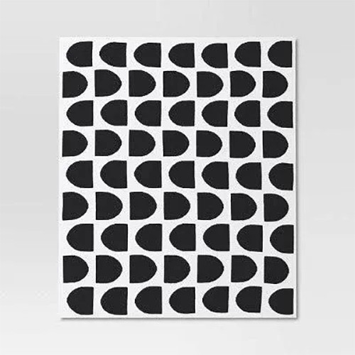 NEW Threshold Reversible Knit Geo Throw Blanket Black/White 50”x60” gallery