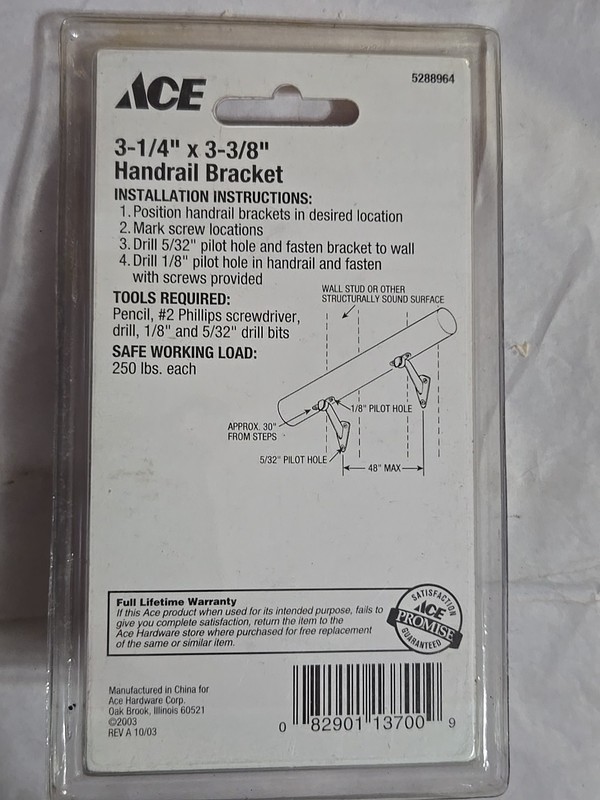 ACE HandRail Bracket, Antique Brass 5288964 NEW gallery