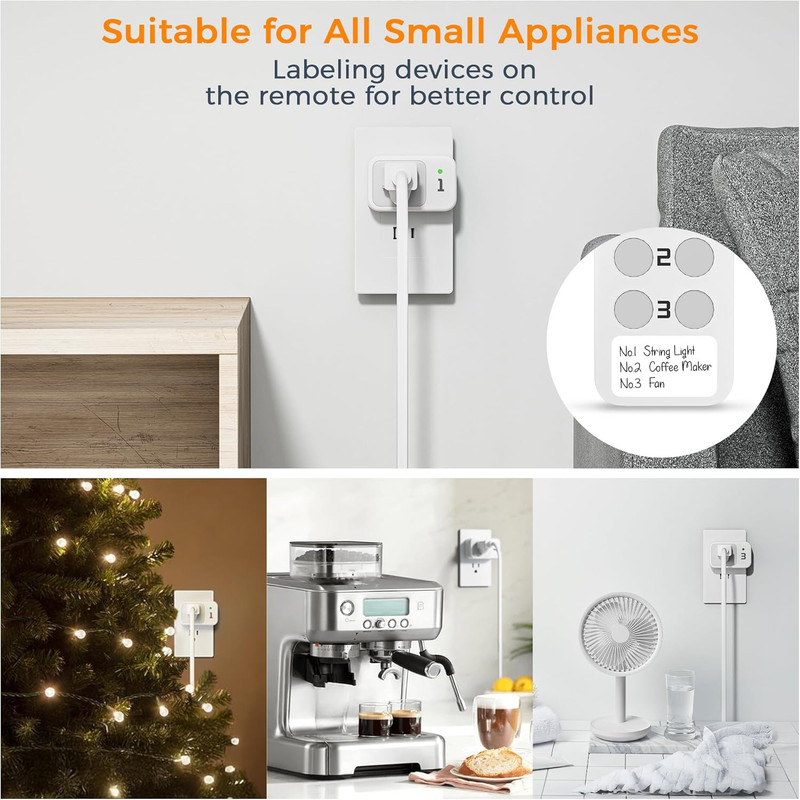 Remote Control Outlet, Electrical Light Switch, Plug in Wall Plug with On/Off S gallery