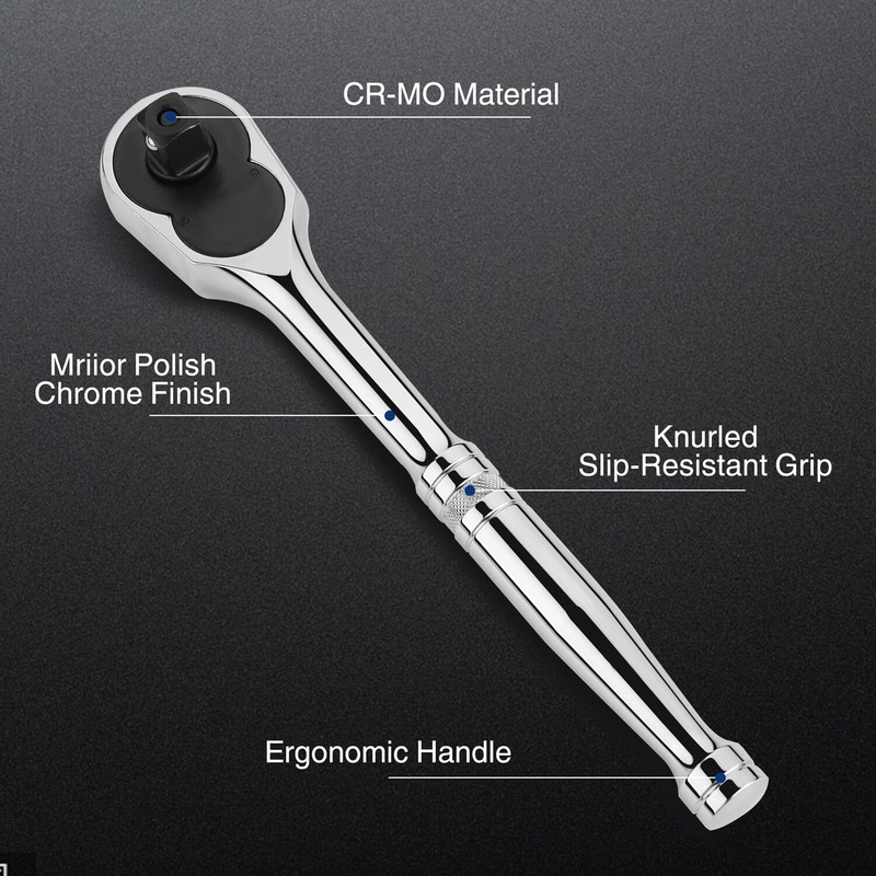WORKPRO 3PC Ratchet Set Quick Release Reversible 72-Tooth 1/4" 3/8" 1/2" Drive gallery