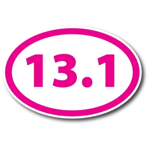 13.1 Half Marathon Pink Oval Magnet Decal, 4x6 In, Automotive Magnet for Car gallery