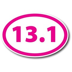 13.1 Half Marathon Pink Oval Magnet Decal, 4×6 In, Automotive Magnet for Car