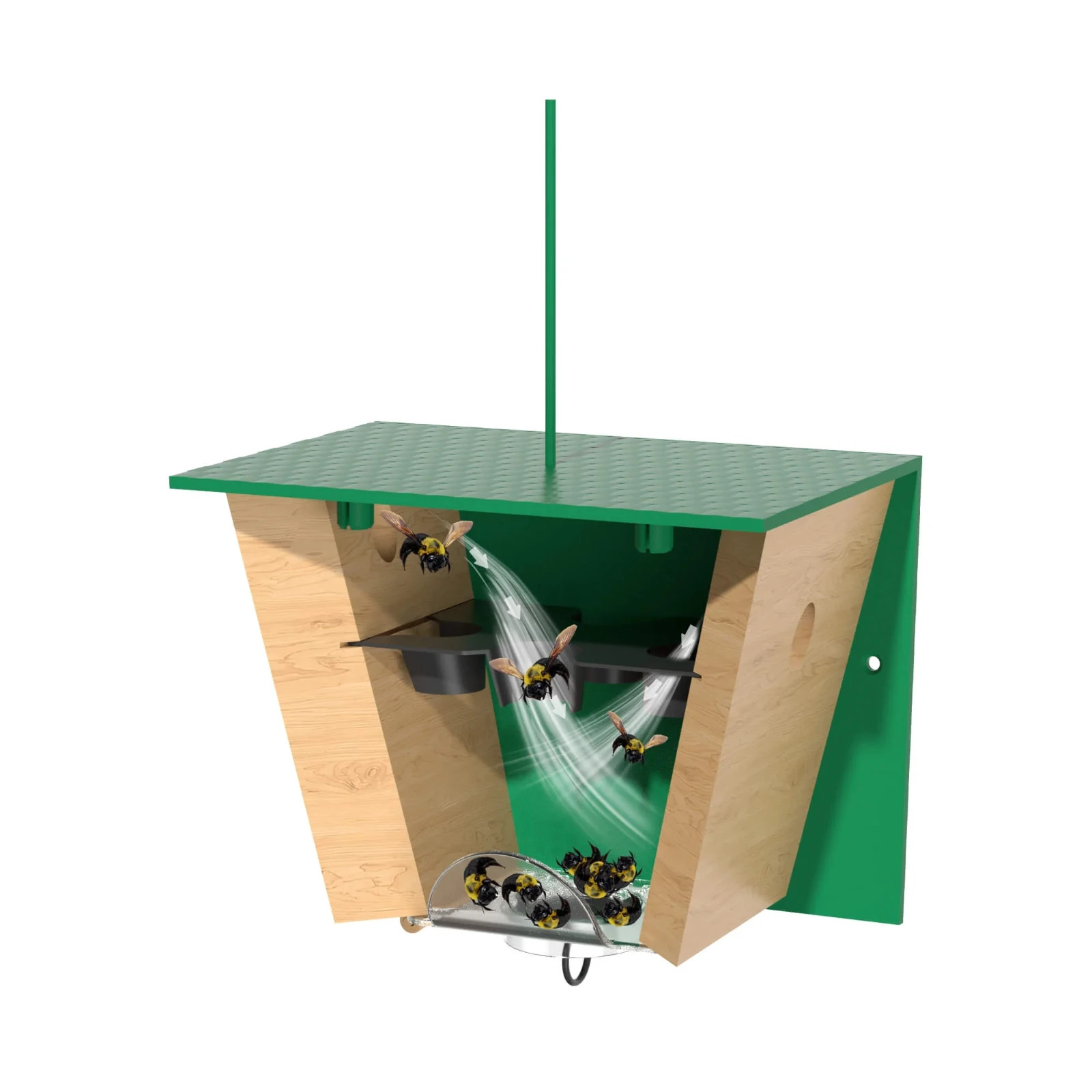 BEST BEE TRAP No Chemical Carpenter Bee Trap Wood 6x4 Turbo Trap with Bee Vault gallery