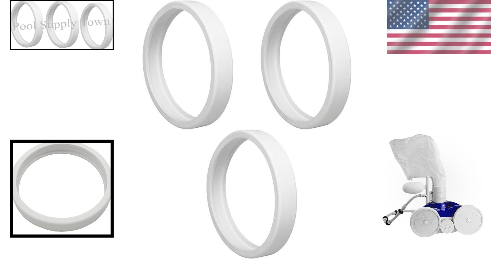 OEM-Quality Pool Cleaner Tires C10 Replacement - Fits Polaris 180, 280, 360, 380 gallery