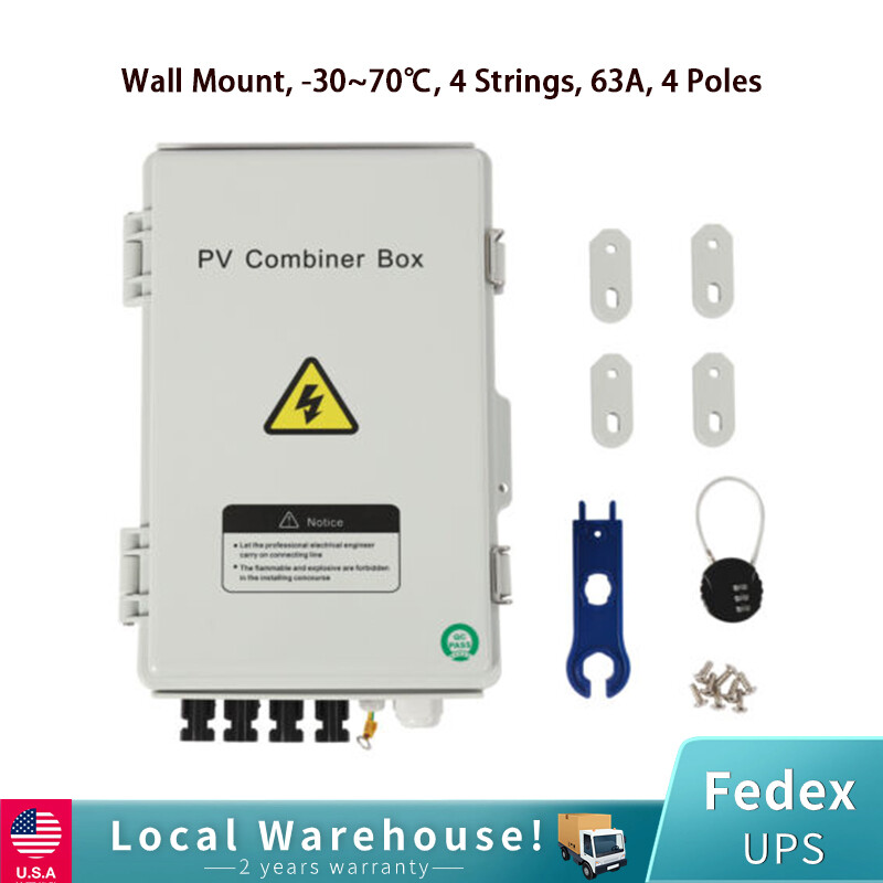 4 String Solar Combiner Box PV Combiner Circuit Breaker 63A For Solar Panel Kit gallery