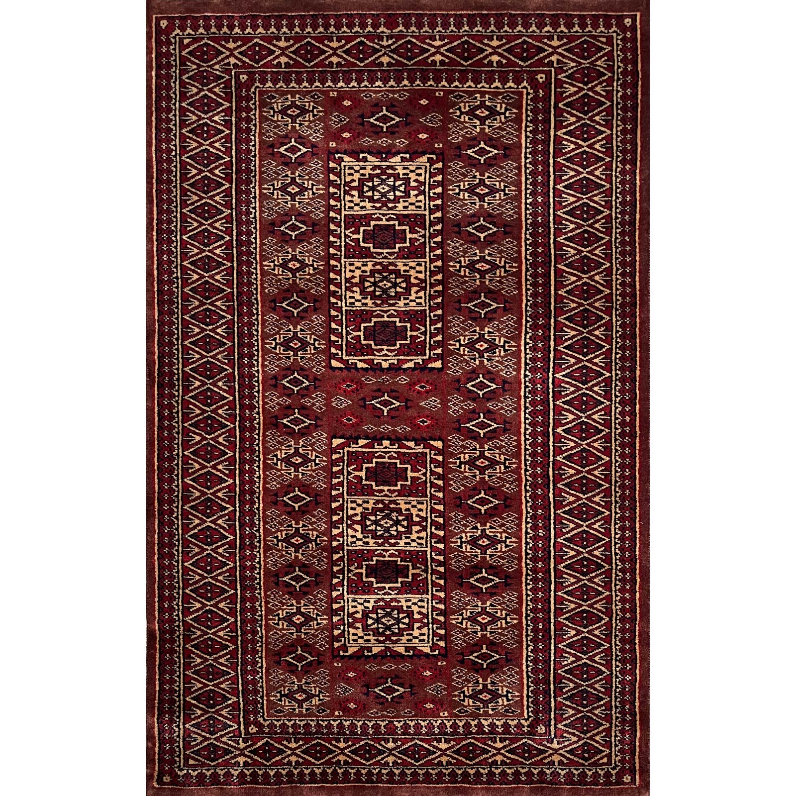 Handmade Knotted Wool Rug Brown 3x5 ft (90x150 cm) Luxury and Traditional Dubba gallery