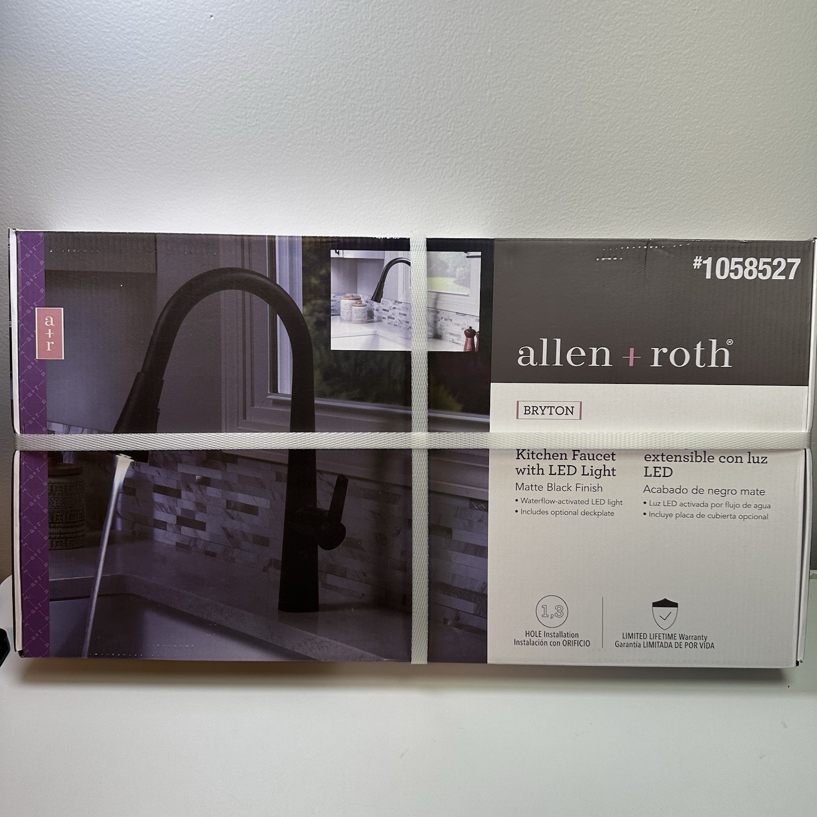 Allen + Roth Bryton Matte Black Single Handle Pull-down Kitchen Faucet with LED gallery
