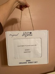 Tree Organic Queen Sheet Set 2000 Thread Count Organic Cotton Bedding Solid New