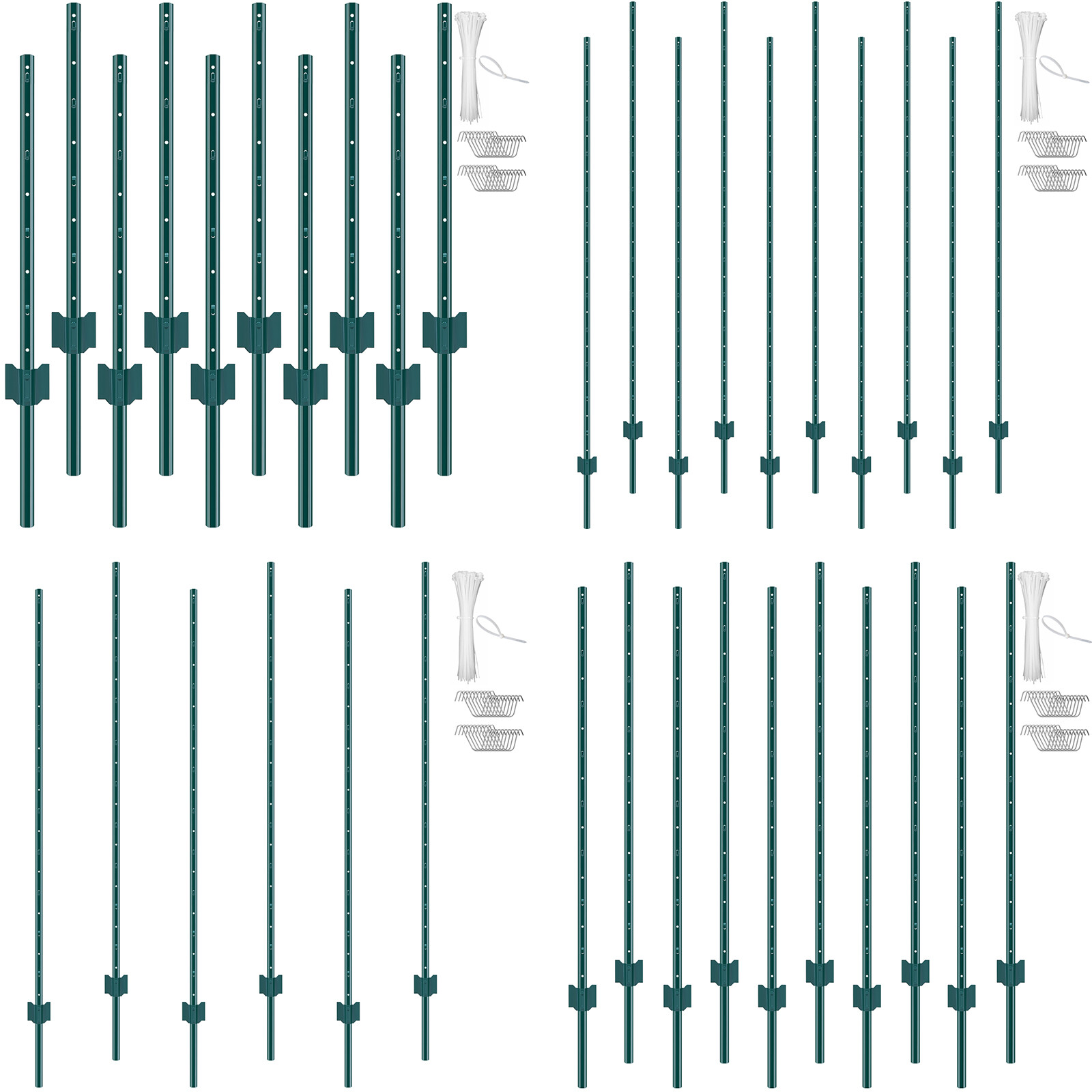 3ft / 4ft/ 5ft/ 6ft/ 7ft Fence Post 10 Pack T-Post Heavy Duty Metal Fence Posts gallery