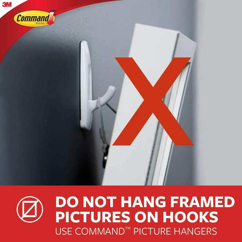 2 Packs 3M Command 6 Medium Clear Hooks & 12 Adhesive Strips Per Pack Max 2 lb gallery