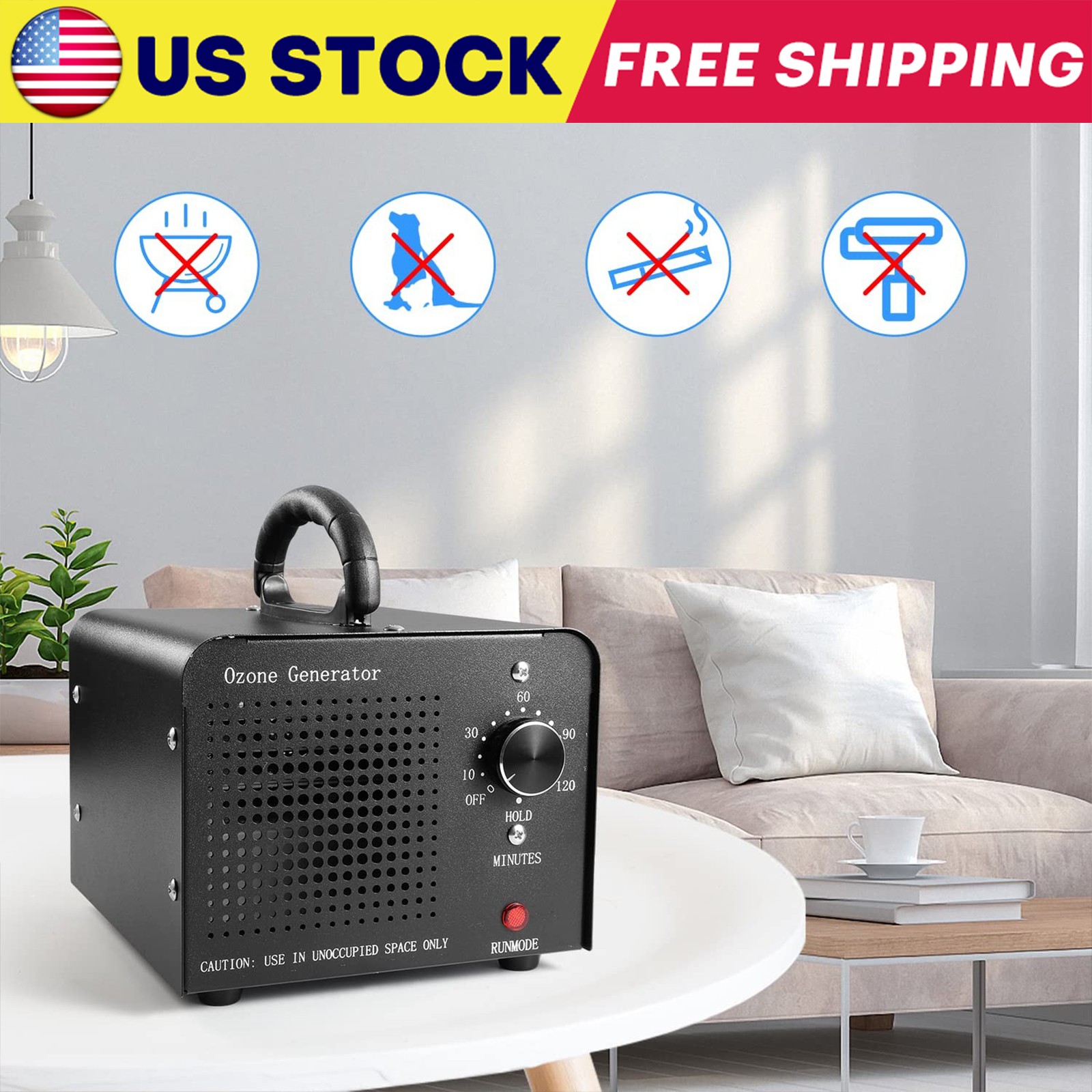36000mg/h Ozone Generator Machine Home Industrial Air Purifier O3 Ozonator 110V gallery