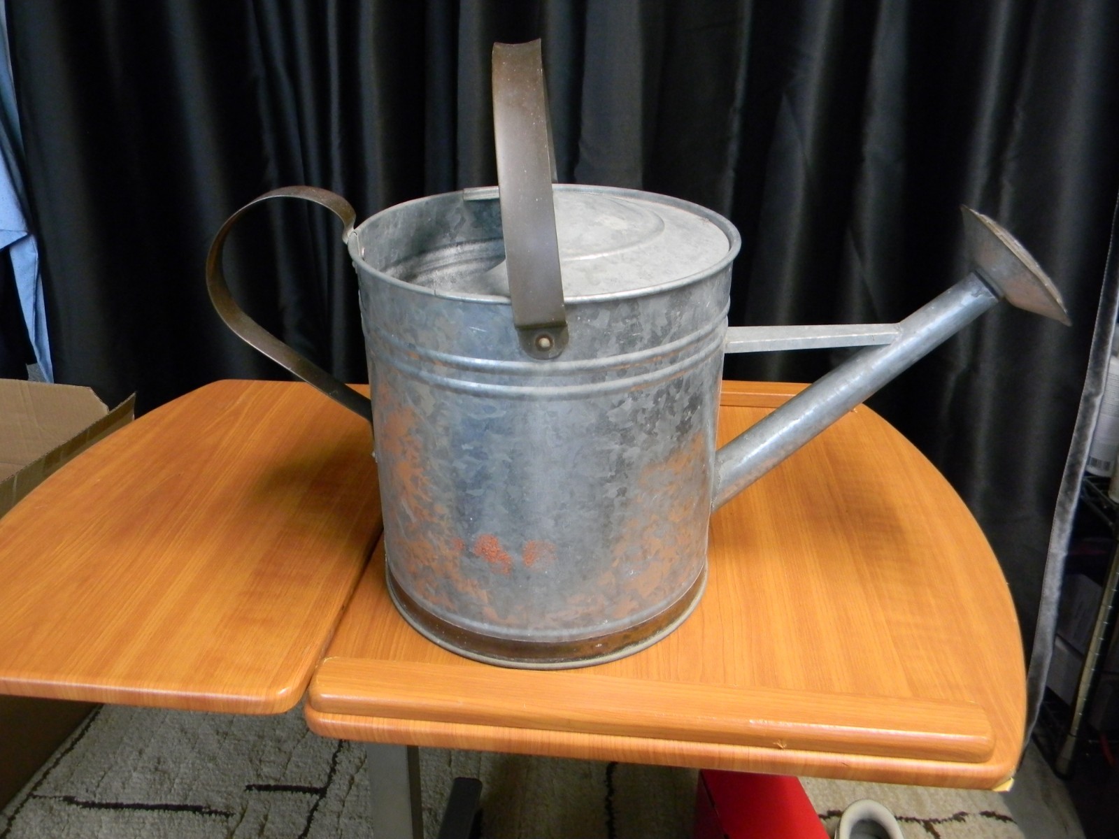 Vintage Galvanized Metal Watering Can - 2-1/2 Gallons Large Filling Opening gallery