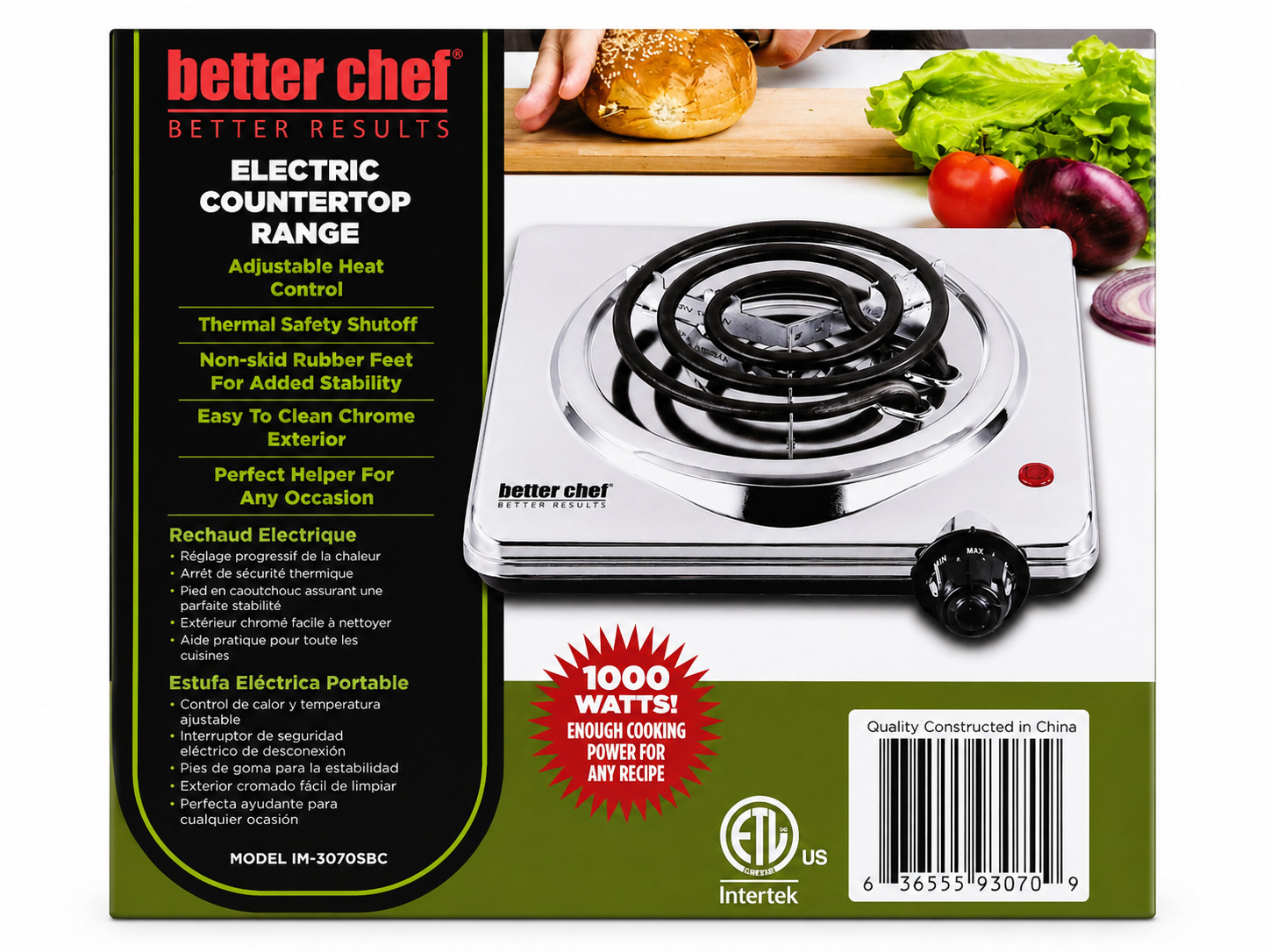 Better Chef 1000W Portable Electric Burner Adjustable Heat Hot Plate Dorms & RVs gallery