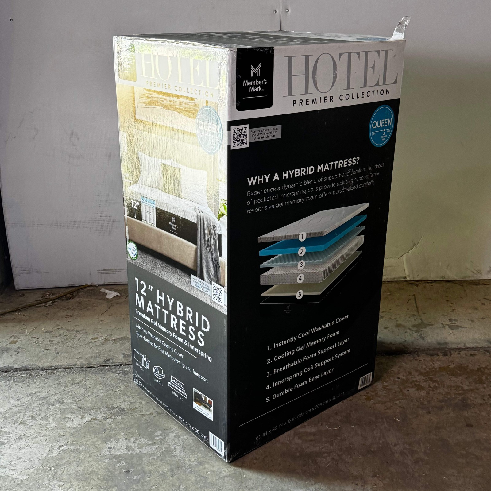 MEMBER'S MARK Hotel Premier Memory Foam Queen Mattress Medium/Firm White gallery