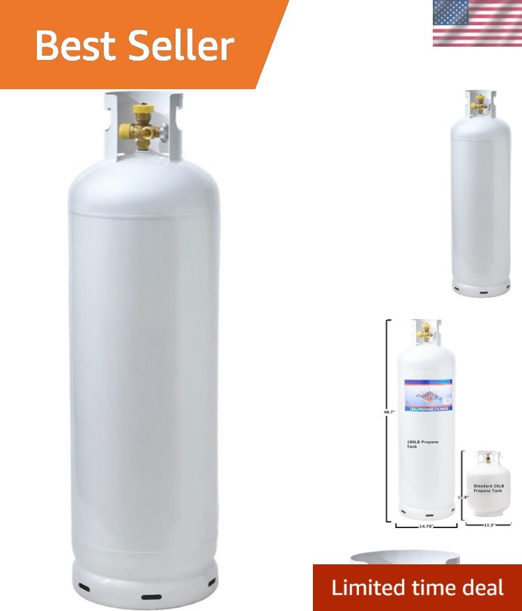 1 100LB Multi-Valve Propane Tank with High Capacity Filler, White gallery