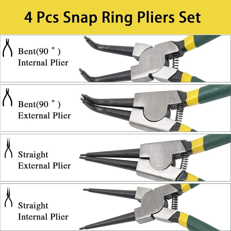 4Pcs 7" Internal/External Snap Ring Pliers Set Heavy Duty Circlip Pliers Kit gallery