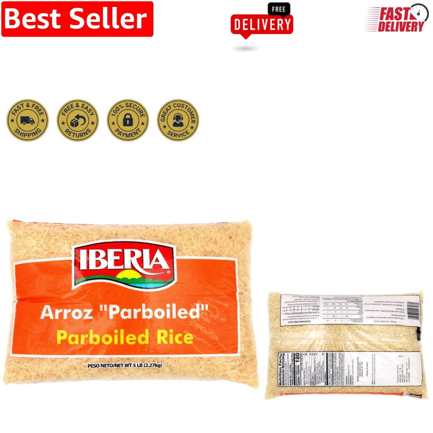Kosher Parboiled Rice 5 lb - Microwaveable, Low-Fat, Perfect for Family Meals gallery