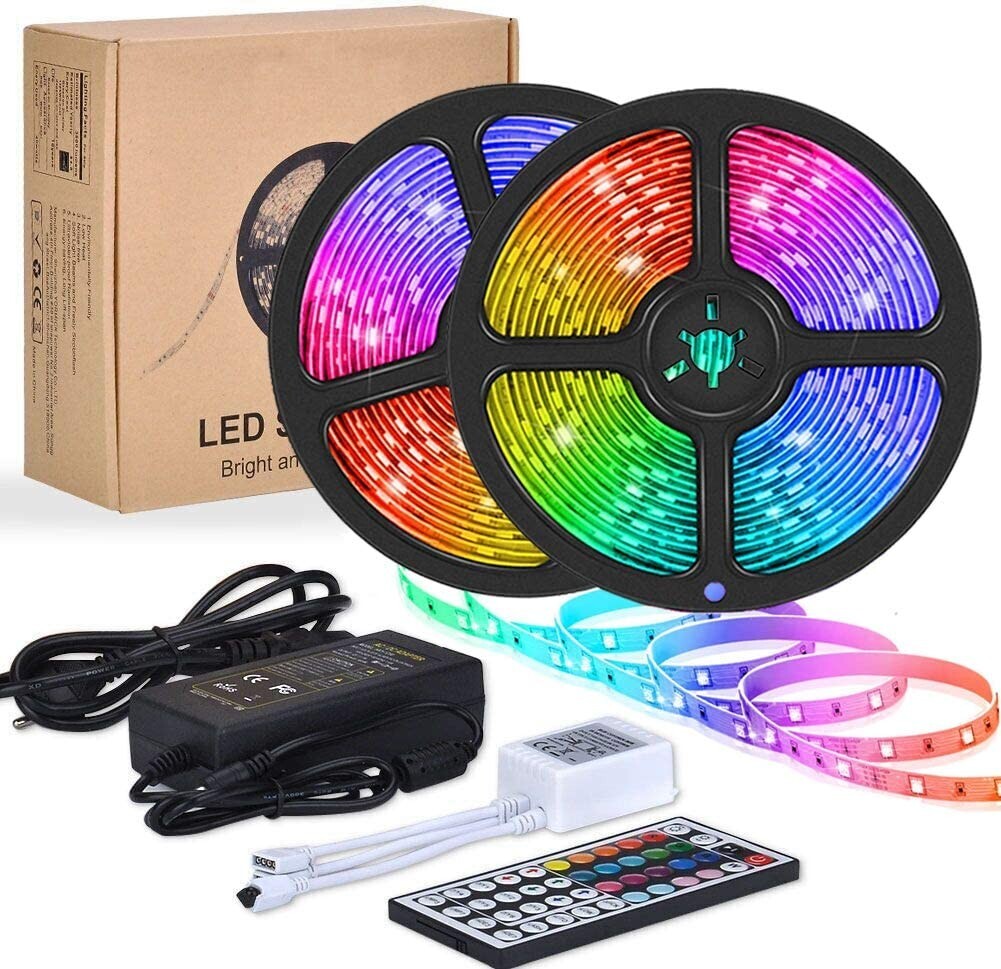 32ft LED Strip Lights Remote Control Bedroom Waterproof for Indoor Outdoor Use gallery